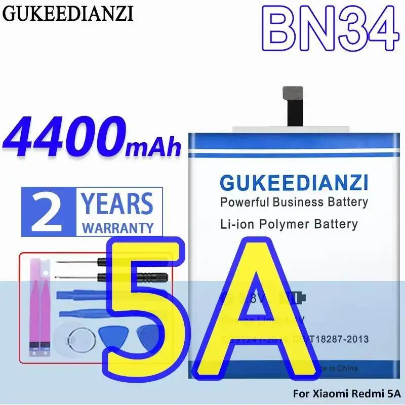 

BN34 For Xiaomi Redmi 5A 4400Mah Mobile Phone Battery Long-Lasting Performance