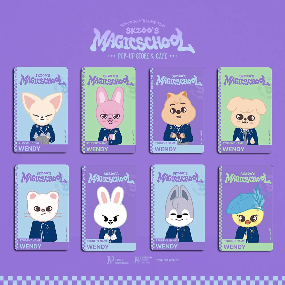 

STRAY KIDS Combination PVC Hard Card SKZOO MAGIC SCHOOL Small Card Cute Fan Collection Small Card Surrounding