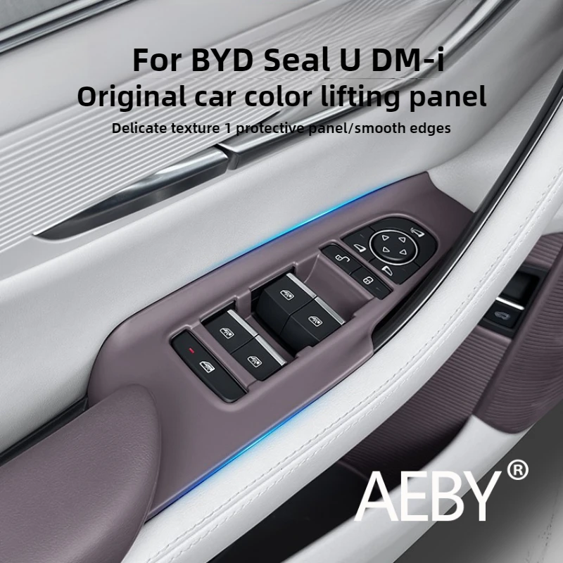 AEBY For BYD Seal U DM-i 2020-2025 Window Lift Switch Panel Protective Cover, Waterproof Easy Installation Interior Accessories