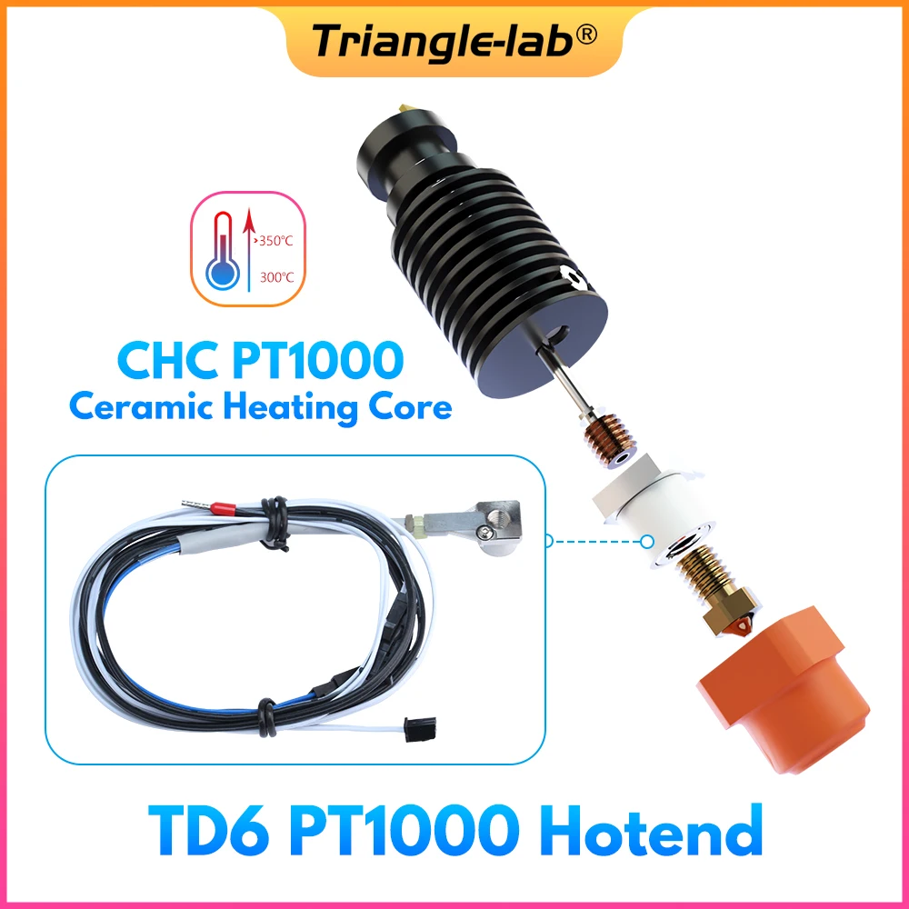 CTrianglelab-TCHC TD6 PT1000 Hotend avec thermistance PT1000 intégrée, pour CHC TD6 V6, salle de bain TEND DDE DDB Direct Drive ou Bowden DDB