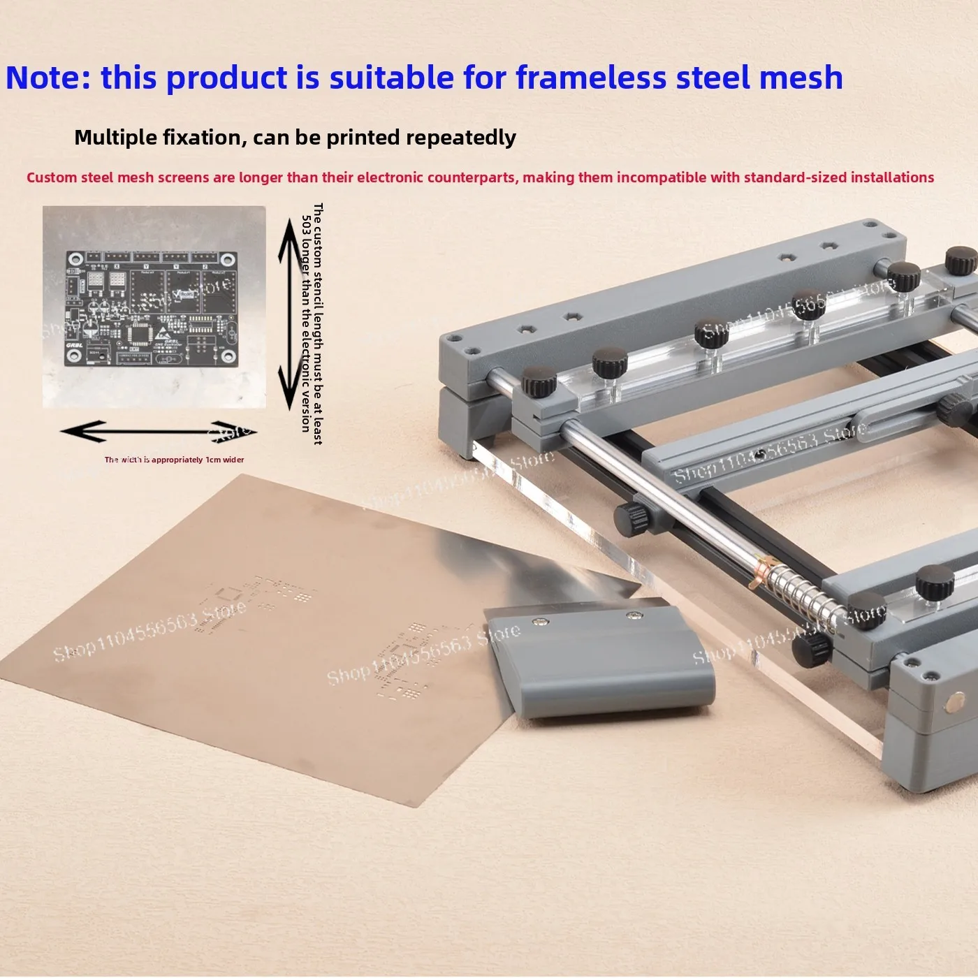 Steel Mesh Solder Paste Manual Screen Printing Table Steel Sheet SMT Micro Printing Table view 4