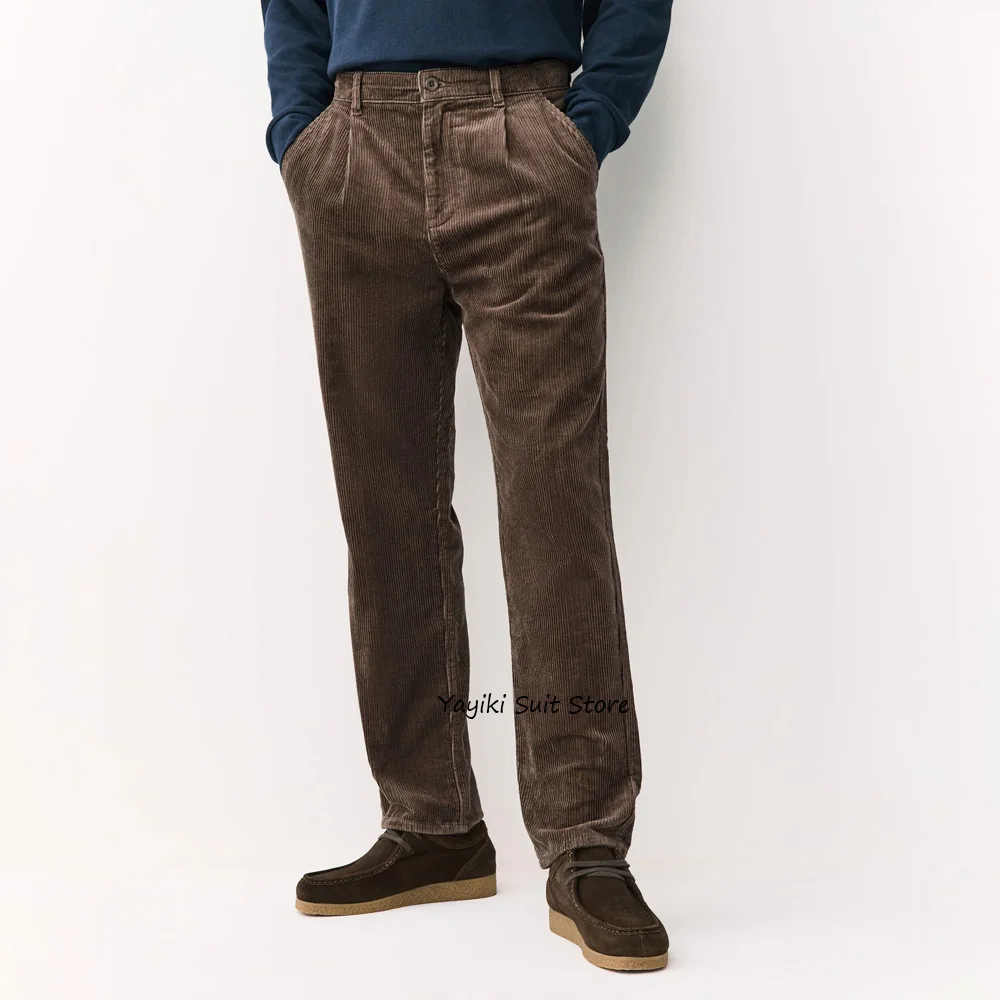 

Corduroy Fabric Pants for Man Trousers Business Casual Straight Leg Classic Men's Pants Work Trouser Tailoring Clothing