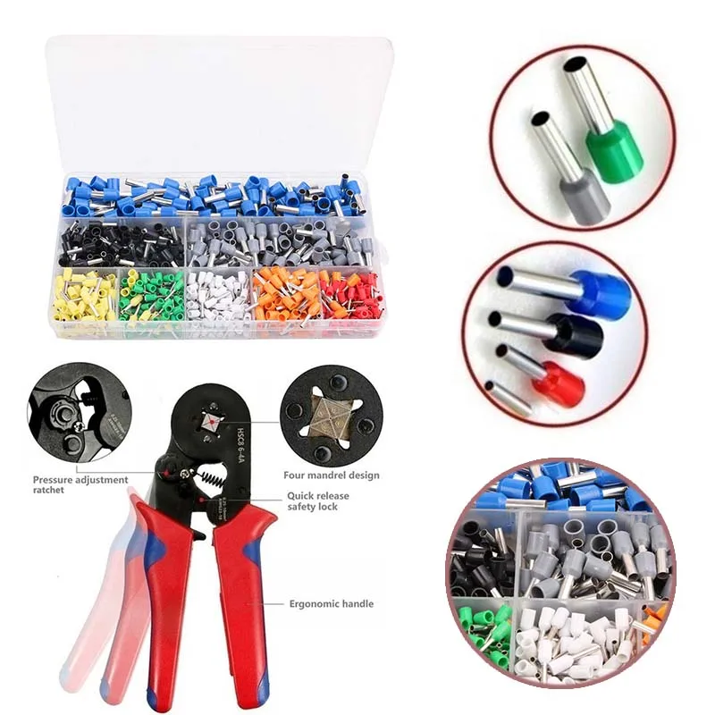 400-2120PCS Electrical Tube Insulated Terminal VE Tubular Crimp Terminals Wire Cable Connector Ferrules Terminal Connectors