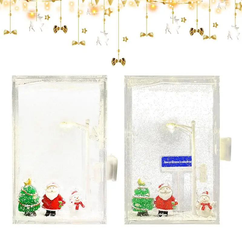 Christmas Art Street Light DIY Snow Night Light Ornaments Handmade Christmas Crafts For Kids Adults Decor For Bedroom