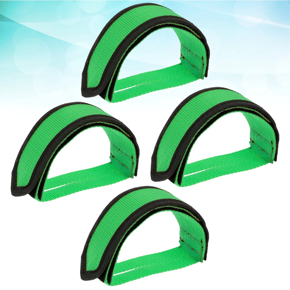

2Pairs Bike Pedal Straps Adjustable Non-Slip Fastening Toe Clip for Fixed Gear Mountain Road Bicycle Nylon Foot Retention Bands