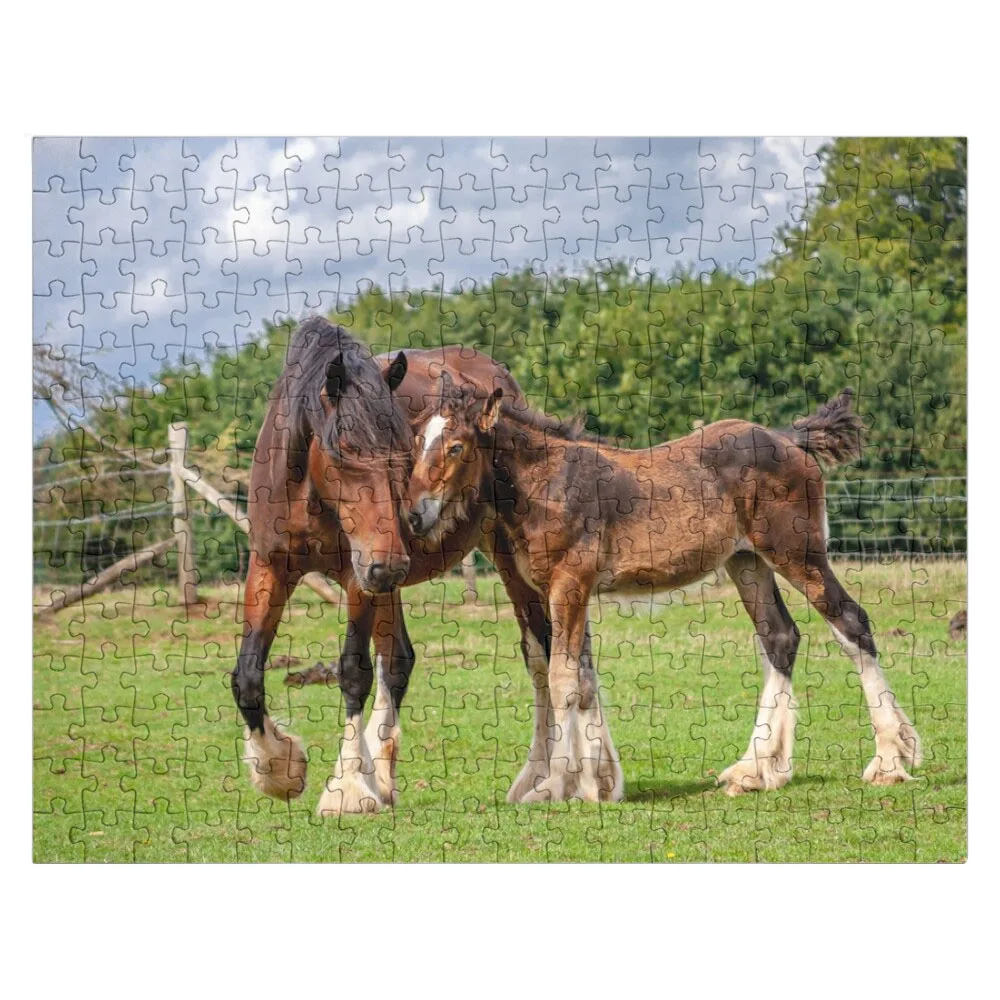 Shire horse Mare and Foal Jigsaw Puzzle Picture Puzzle Puzzle With Photo