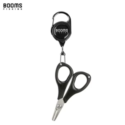 Booms Fishing S01 forbici da pesca per lenza intrecciata taglierina da pesca cesoie seghettate con anello diviso retrattore