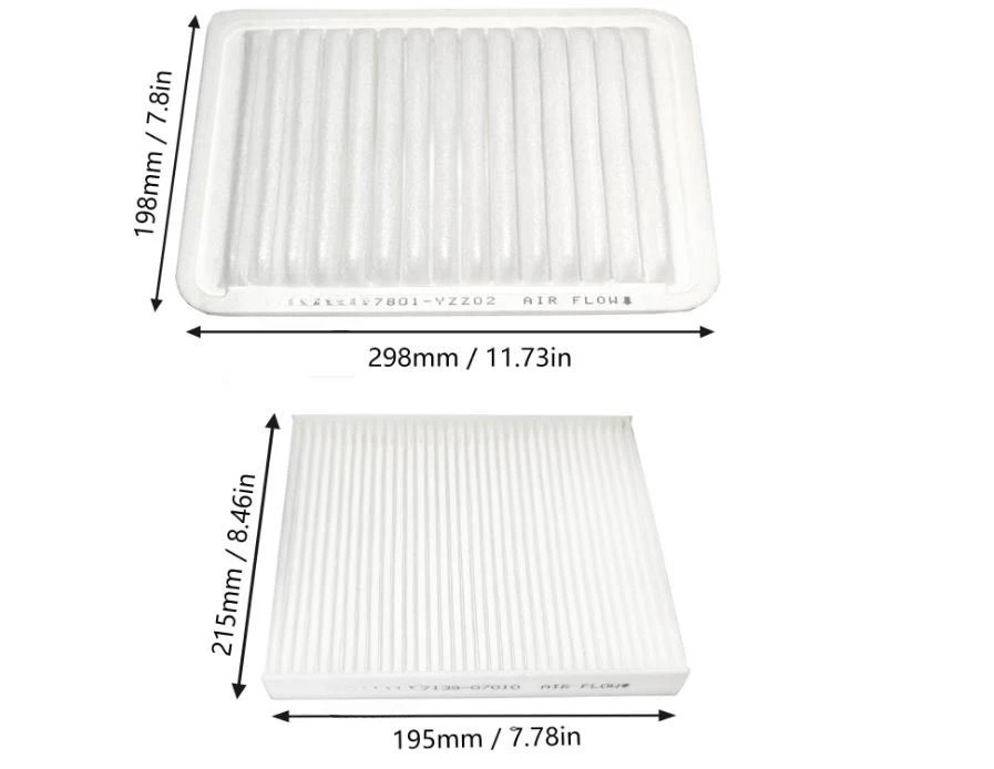

Air Filter Cabin Filter for Camry 2007-2017 Gas and Venza 2009-2017 Gas 17801-YZZ02 17801-28030 & 87139-07010