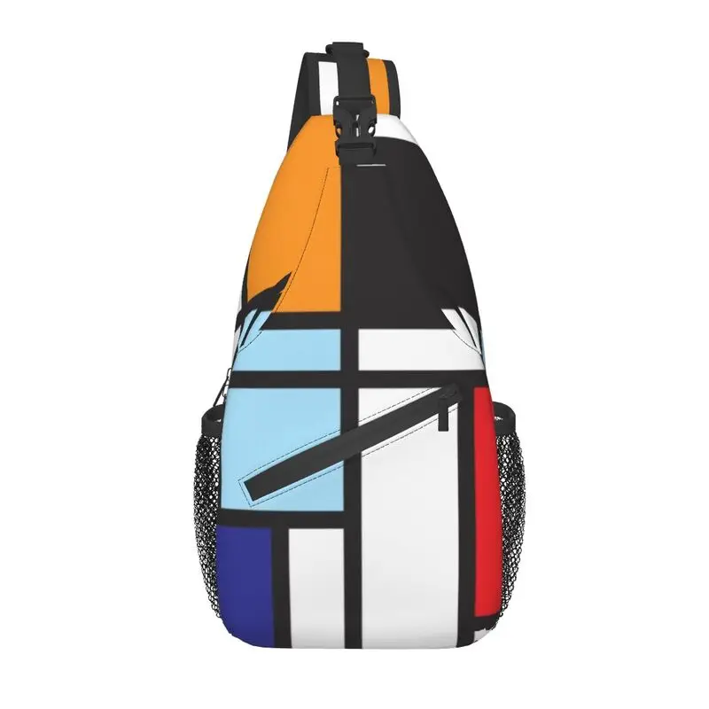 Cool Piet Mondrian Study II Sling Bag for Traveling Men's De Stijl Abstract Art Chest Crossbody Backpack Shoulder Daypack