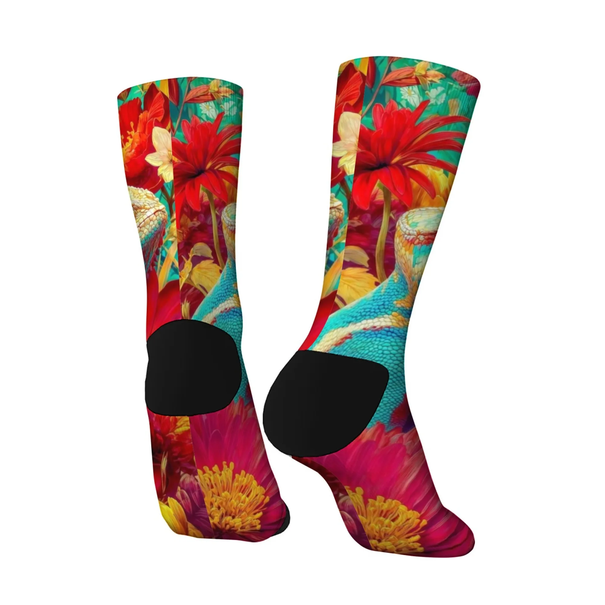 Художественные красочные носки-хамелеоны с цветочным рисунком и винтажными тонами, эластичные мягкие унисекс для повседневной повседневной носки