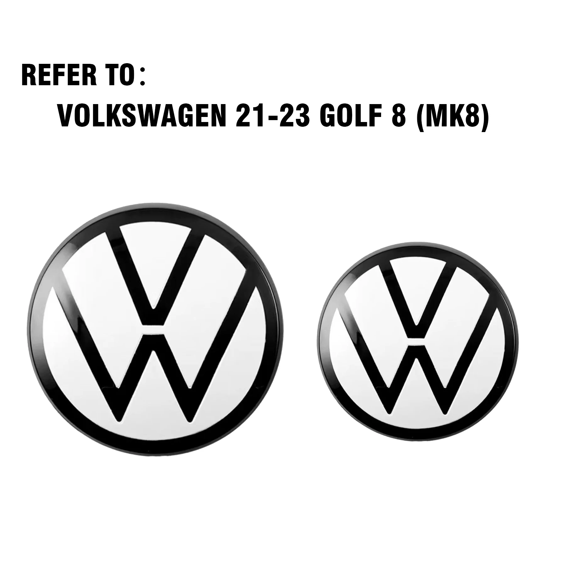 black/white Car Front Grill/Rear Trunk Emblem Lid Covers Logo decorate For Volkswagen VW Skoda Golf GTI Tiguan 21-23 GOLF 8 MK8