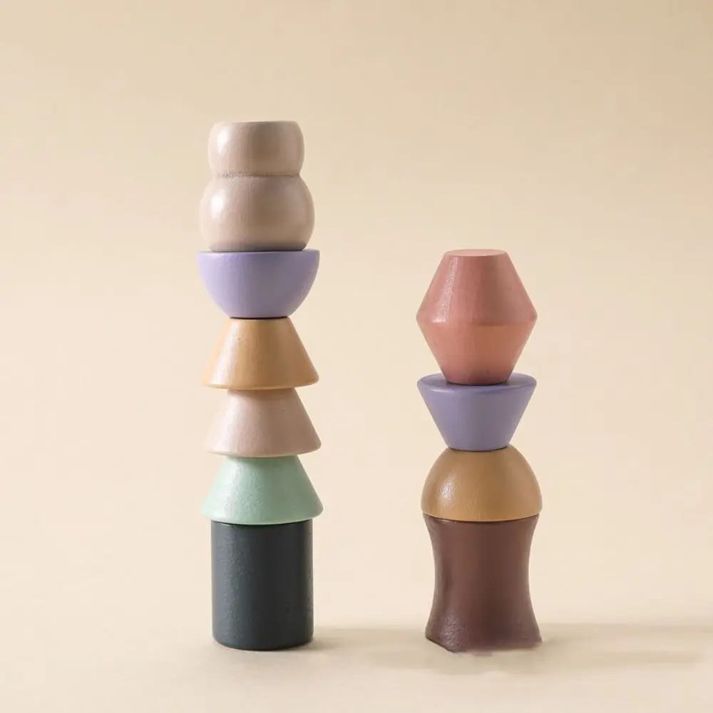 Zestaw Drewnianych Klocków Zwierzęcego Typu Montessori, Puzzle, Symulacja Zwierząt, Model Balansujący, Interaktywny, Wielofunkcyjny, Układanie Zwierząt po Kształtach