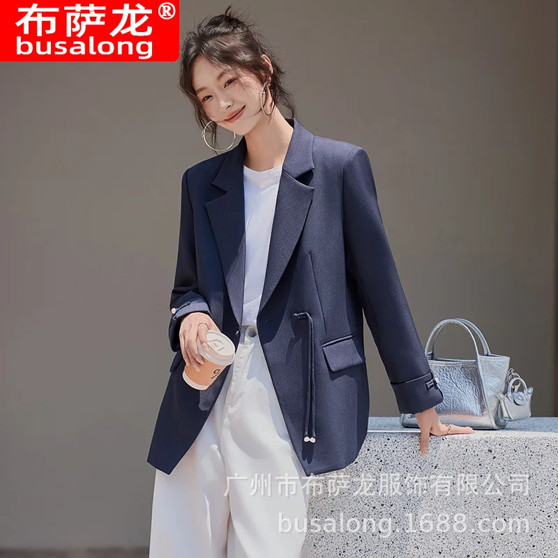 

2025Новый стильный модный костюм, повседневный женский профессиональный пиджак с длинными рукавами, официальная женская одинарная куртка, рабочая одежда1890