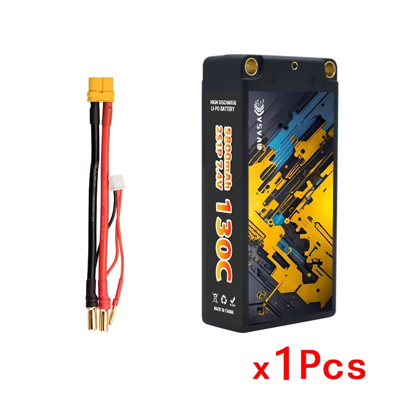 1/2 Stuks Originele TERANTY 2S 7.4V 5800mAh 130C/260C Lipo Batterij 1/10 Drift Racing Bigfoot off road Hard Shell Lithium Batterij