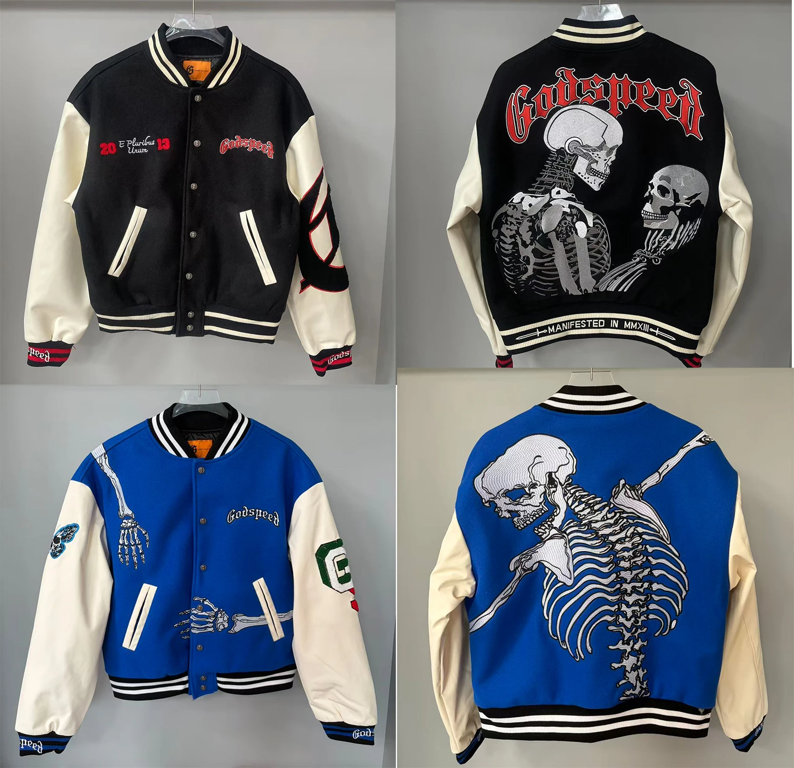 

Good Quality Godspeed American Style Baseball Jacket Loose Casual Doberman Pinscher Embroidery Hip Hop Loose Autumn Men Jacket