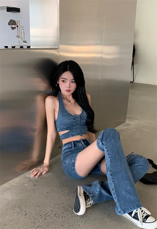 تنورة مثيرة بقصة ضيقة ومجموعة علوية للسيدات لصيف 2025 تصميم جديد معلق Ne مثير irt ومجموعة تنورة ضيقة