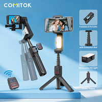 A10 Handheld Gimbal with Fill Light  Extension Rod with Smartphone Stabilizer For iPhone Android Samsung Remote for Selfie Vlog