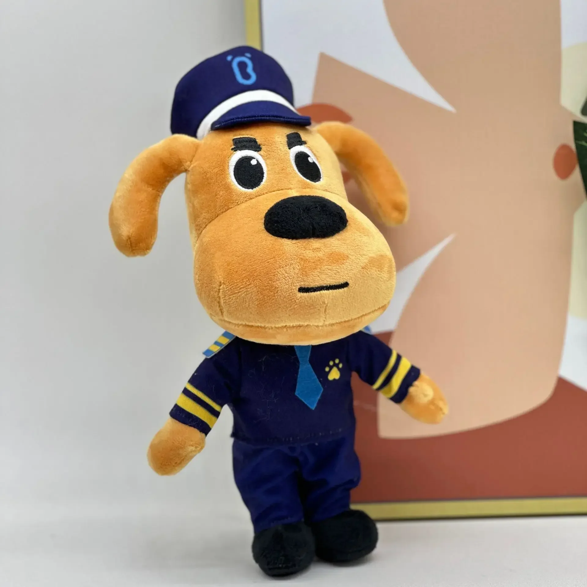 Anime Sheriff Labrador Dog Plush Toy Security Sergeant Labrador Wolf Dog Cartoon Doll Boys Girls Soft Stuffed Toys Children Gift