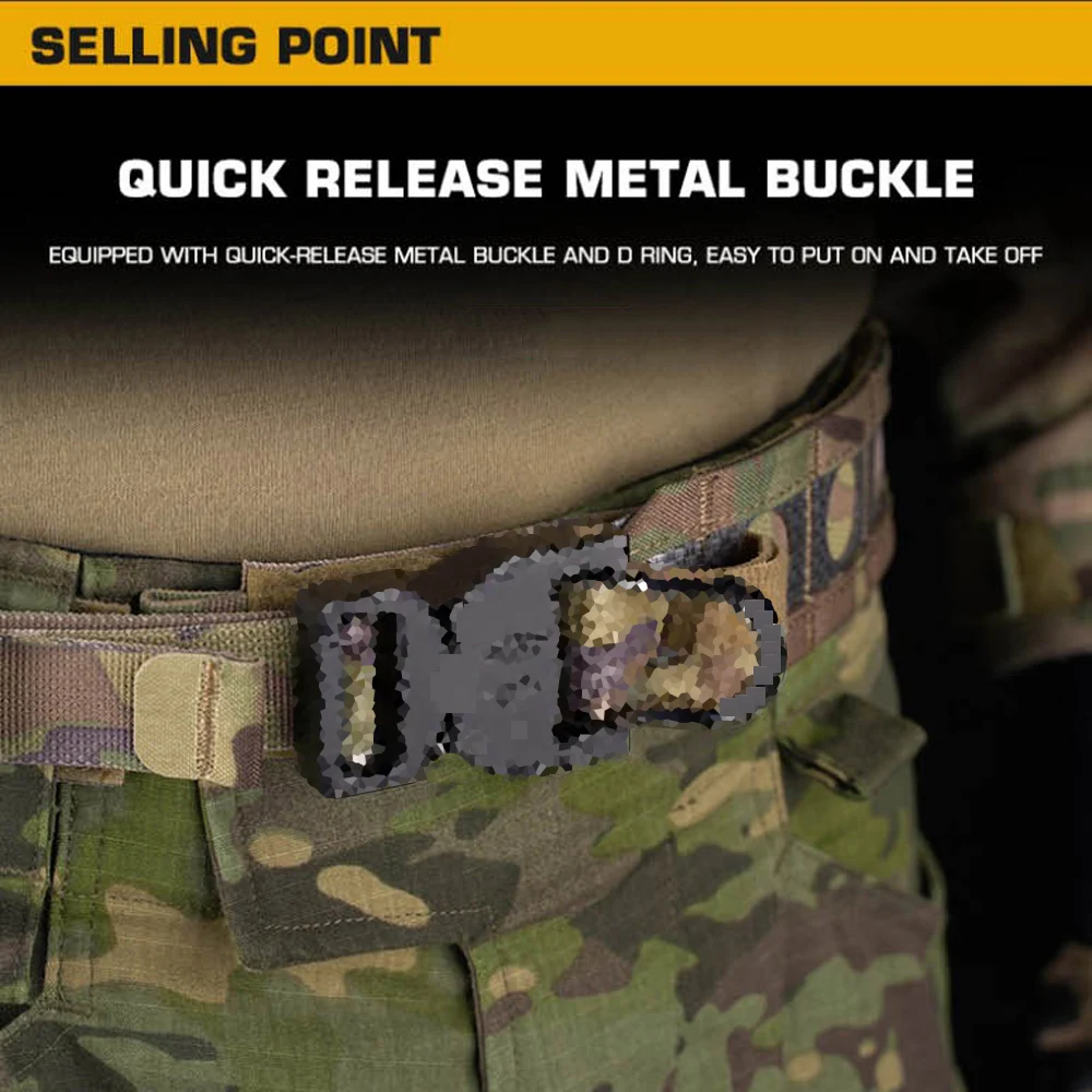 Taktischer Gürtel Ferro Style Bison Kampfgürtel Ranger Grün für Jagd Airsoft MOLLE-Gürtel mit Schnellverschluss-Schnalle Leichtgewicht – Detail 6