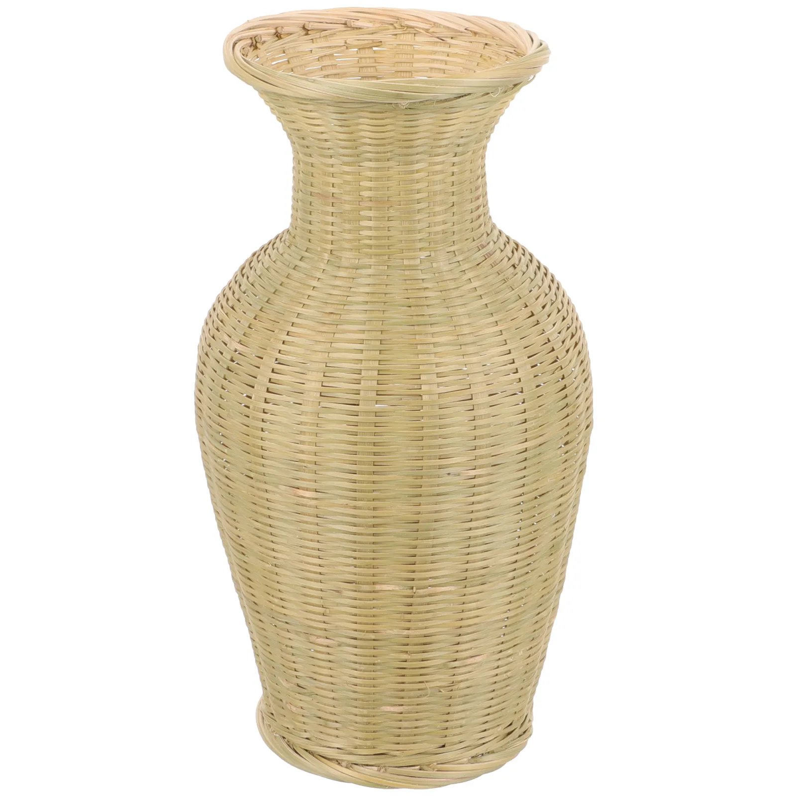 

Bamboo Woven Vase Decorative Desktop Flower Holder Rustic Style Wear-Resistant Woven Basket for Room Home Desk