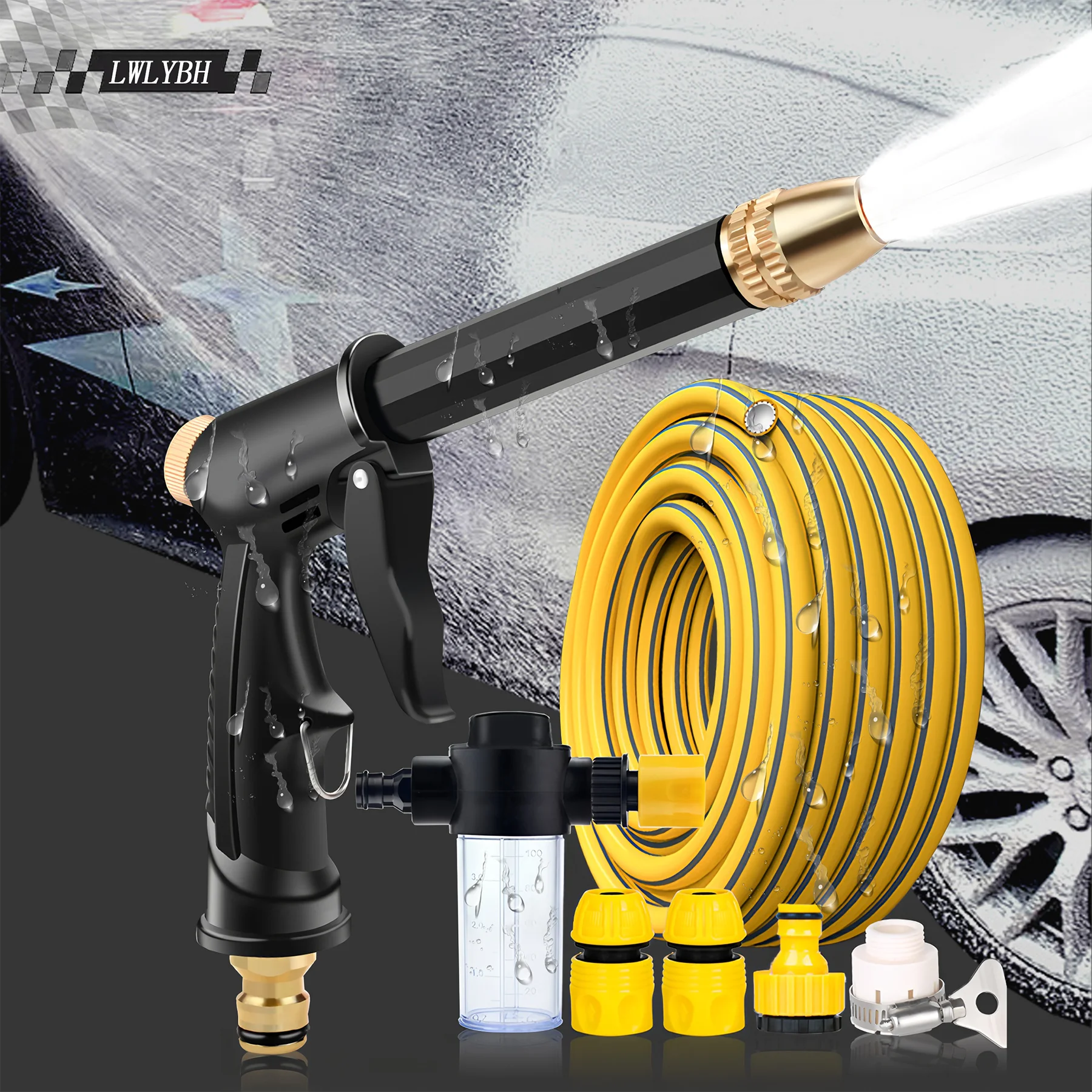 

Car Foam Washer Gun High Pressure Spray Water Gun Garden Cleaning Water Gun Hose Automobile Adjustable Sprinkle Nozzle Tools