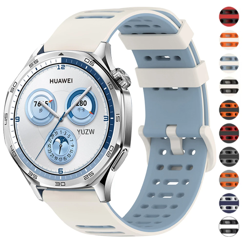 Correa de silicona transpirable de 22mm para HUAWEI WATCH 5 4 Pro, repuesto de correa de reloj GT5 GT 4 3 SE 2 Pro, pulseras Ultimate Runner de 46mm