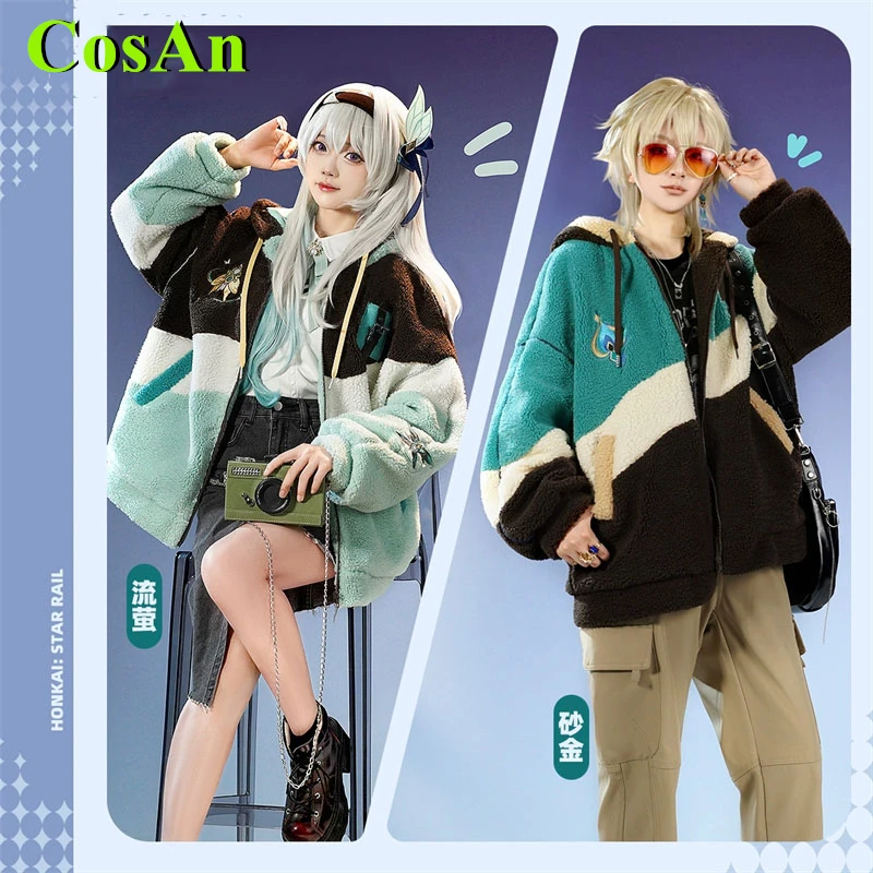 

Флисовое пальто для косплея CosAn Game Honkai: Star Rail Firefly/Aventurine, Осень-зима
