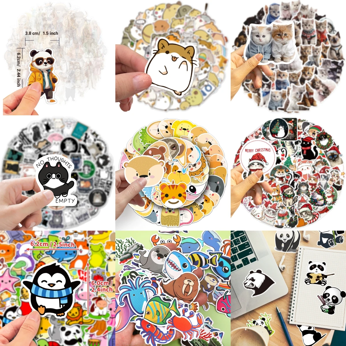 10/30/50PCS Cartoon Small Animals Stickers Series Cute Hamster Graffiti Luggage Loptop Phone Helmet Guitar Decoration Wholesale