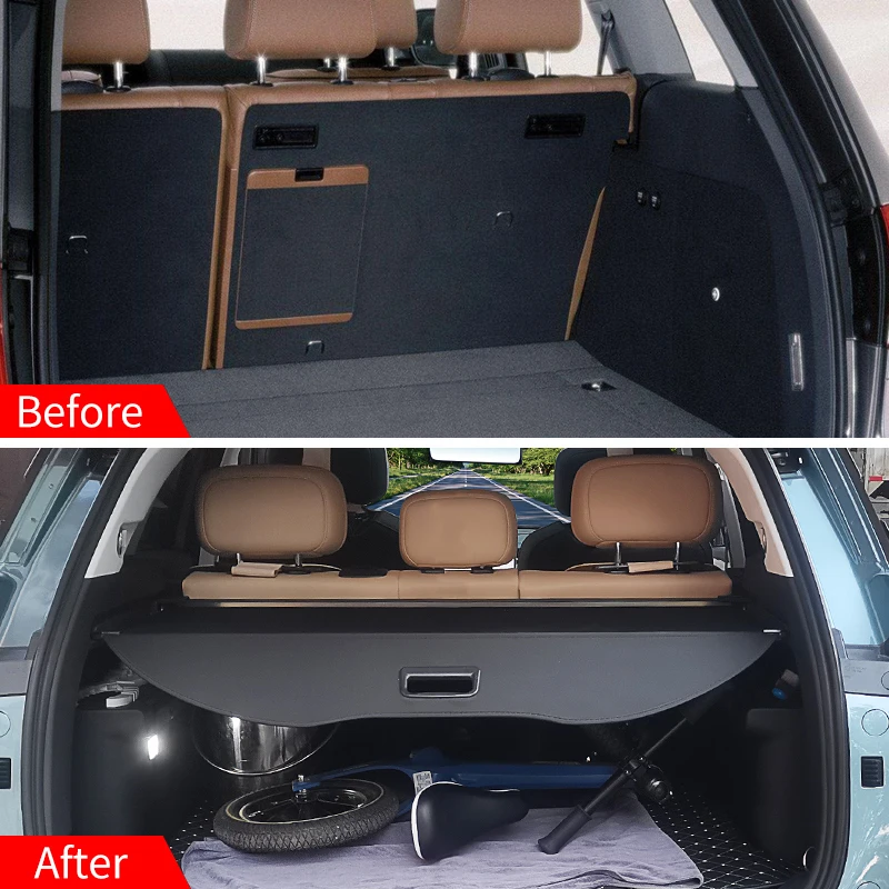 For Volkswagen Touareg 2004-2010 Retractable Trunk Cargo Cover Parcel Rack Anti-Peeping Shield Privacy VW Auto Accessories