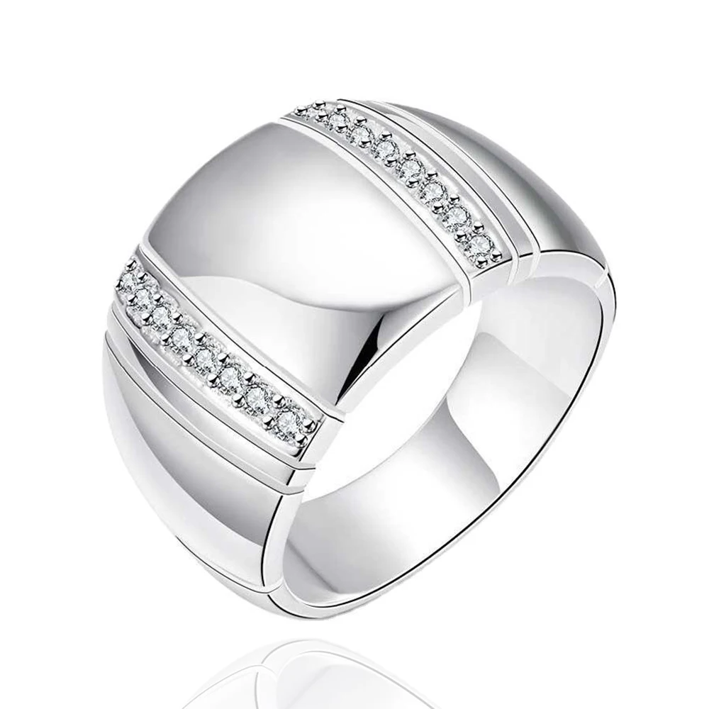 925 Sterling Silver Noble AAA Zircon Gorgeous Wide Ring For Women Men rings Fashion Party Birthday Banquet Wedding Charm Jewelry - Image 6