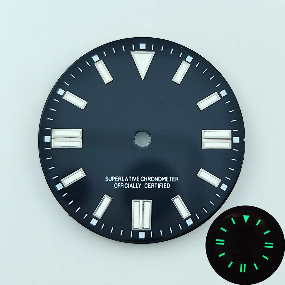 NH35 dial NH36 dial Watch dial S dial Green Luminous dial Suitable for NH35 NH36 movement watch accessories Watch repair tool