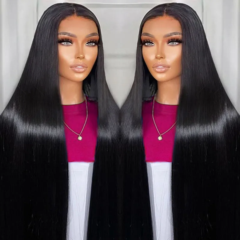 Wig rambut manusia renda depan HD Wig rambut manusia Frontal 13x4 renda Wig rambut manusia pra-pencabutan UNTUK WANITA HITAM 30 40 inci