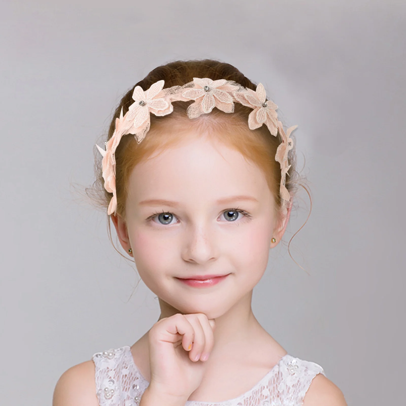 

1 шт., кружевной обруч для волос с цветком, очаровательная детская повязка на голову, удобная одежда, декоративная детская повязка для волос, кружевная повязка на голову