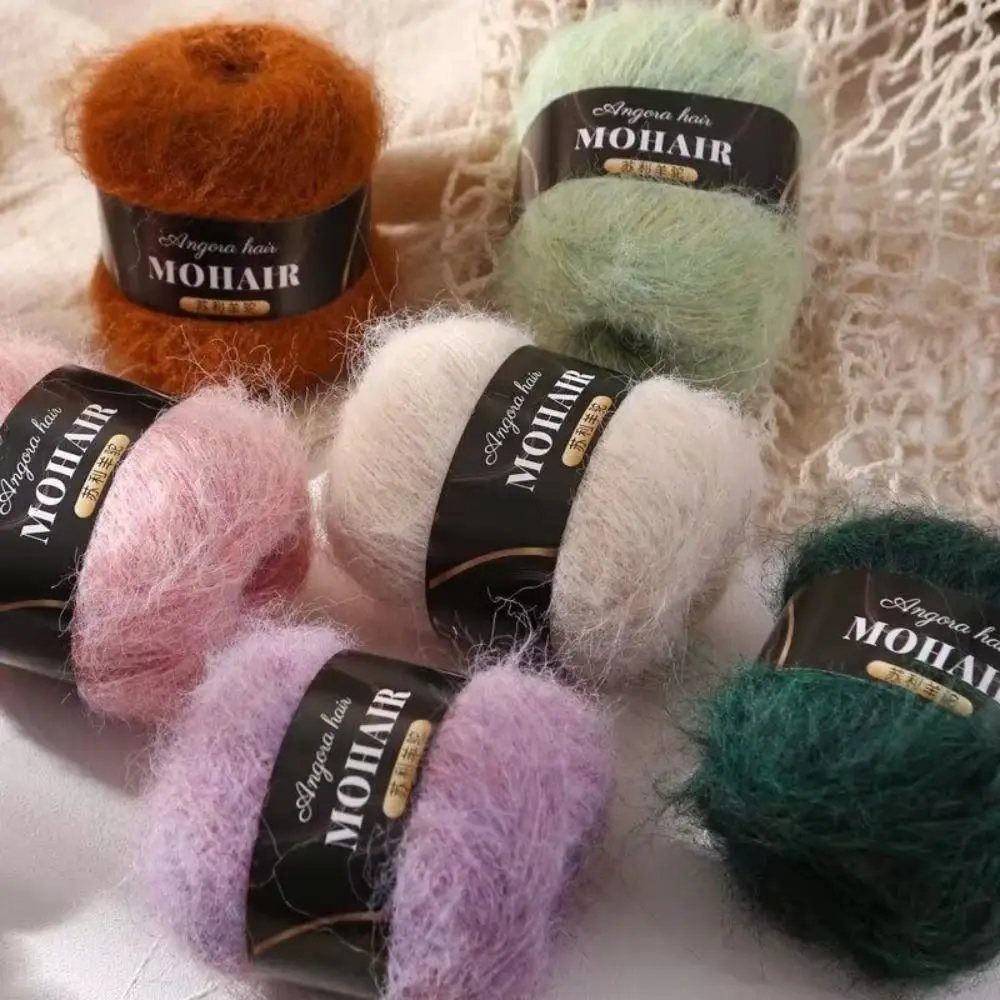 

Comfortable Thread Cotton Blended Alpaca Mohair Yarn Soft Fluffy Handmade Knitting Yarn Long Haired Crochet Yarn DIY Handicrafts