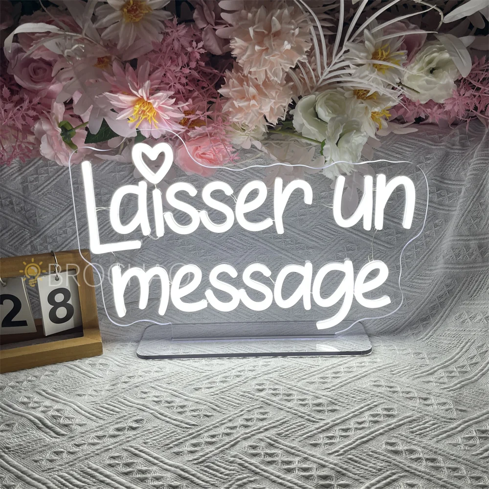 Led Leave A Message Neon Sign for Wedding Coffee Bar Decoeation Bedroom Party Table Decor Desk Night Lights Lamp Neon Signs