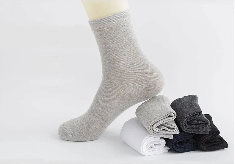 6 Paar Herrensocken aus 100 % Baumwolle, Schwarz, Weiß, Grau, Business-Männer, Röhrensocken, weich, atmungsaktiv, Frühling und Sommer, für Herrensocken in Übergröße – Detail 8