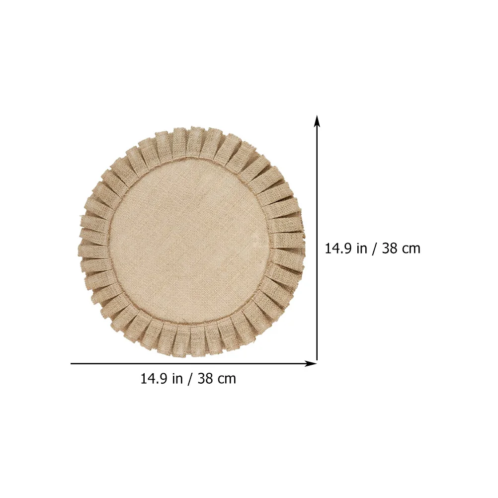

2Pcs Retro Round Jute Placemats Heat-Resistant Rustic Decorative Dining Table Mats Insulated Washable Party Placemats