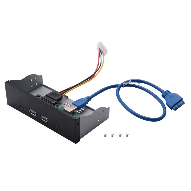 5.25 Inch Desktop PC Front Panel Docking Station VL820 TYPE-C+A(2A2C) USB 3.1 Hub With Sata15pin To 4Pin Power Cord