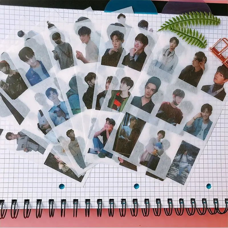 Wei Wuxian 저널 스티커와 같은 스타일의 "Xiao Zhan, Wang Yibo" 스타 사진 앨범 및 일기