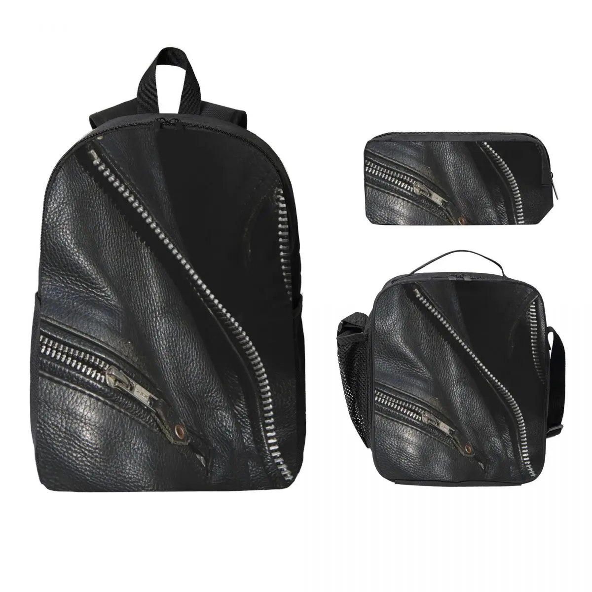 

Leather Backpack Student Boys Girls BookBag School Bag Laptop Shoulder Bags 3ps Insulated Lunch Bag Pencil Case