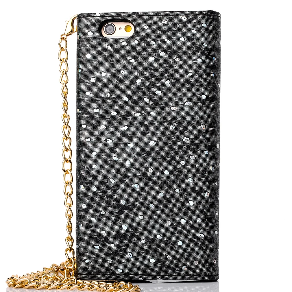 Mới Ví Đựng Thẻ Ví Da Ốp Lưng Với Dây Chuyền Dành Cho iPhone 6 S Cao Gót Bán Buôn