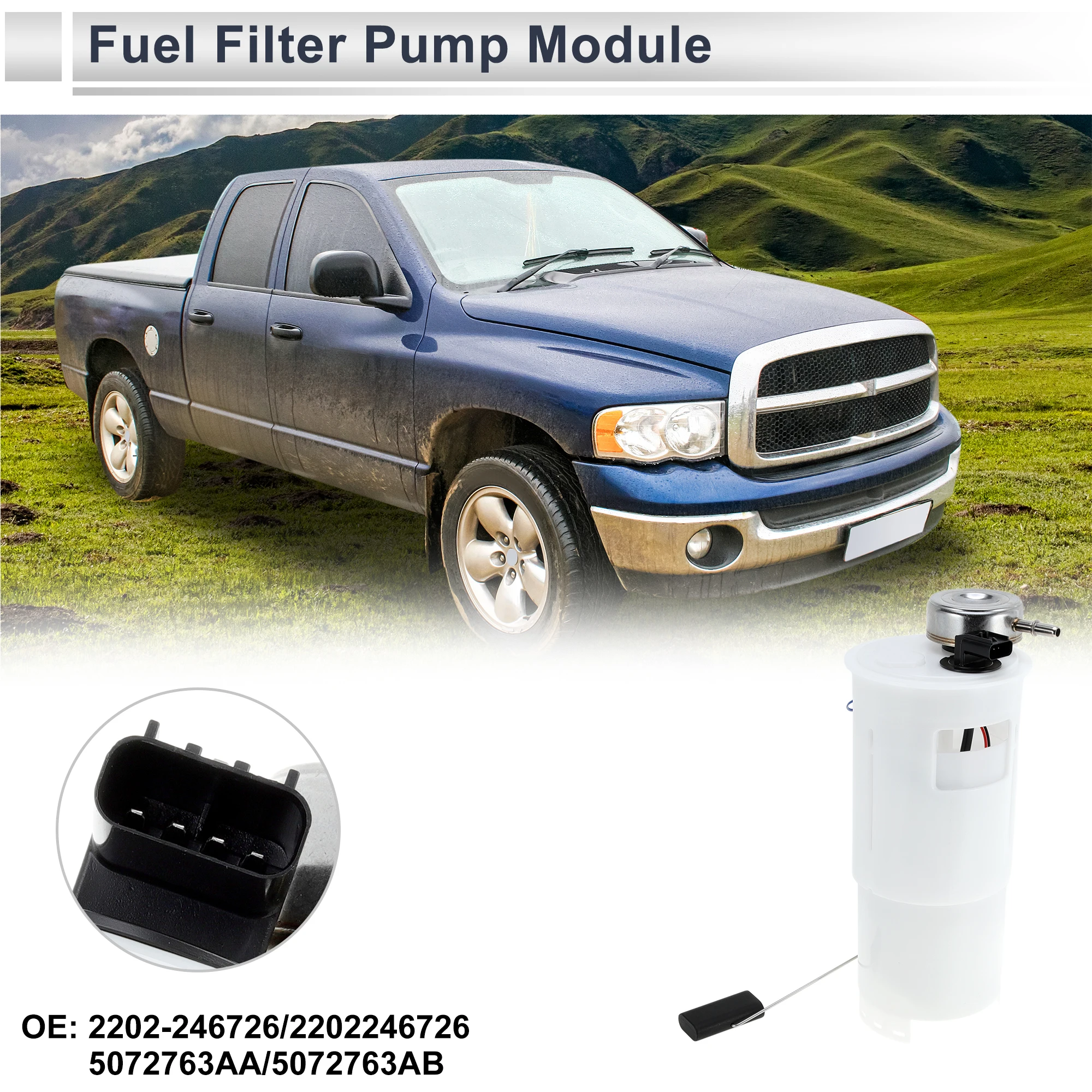

X Autohaux Fuel Pump Assembly for Dodge for Ram 1500 2002-2003 V6 3.7L/V8 No.2202246726 Car Accessories Auto Replacement Parts