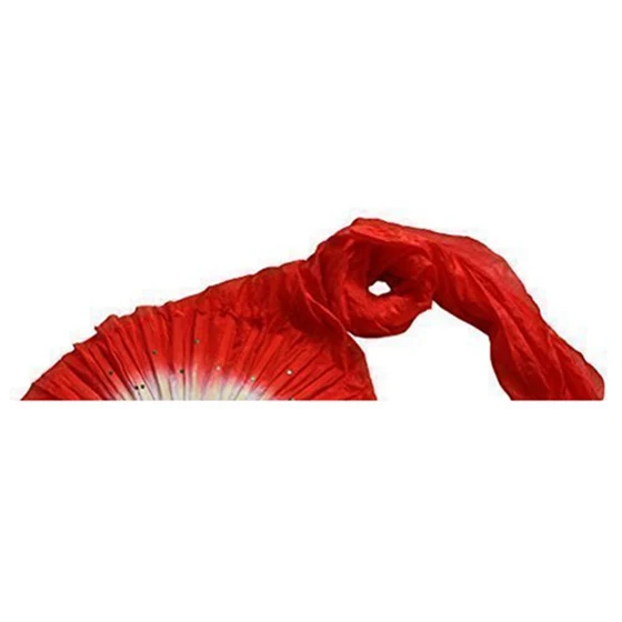 Hot sale 1.8m Hand Made Belly Dance Dancing Silk Bamboo Long Fans Veils Red