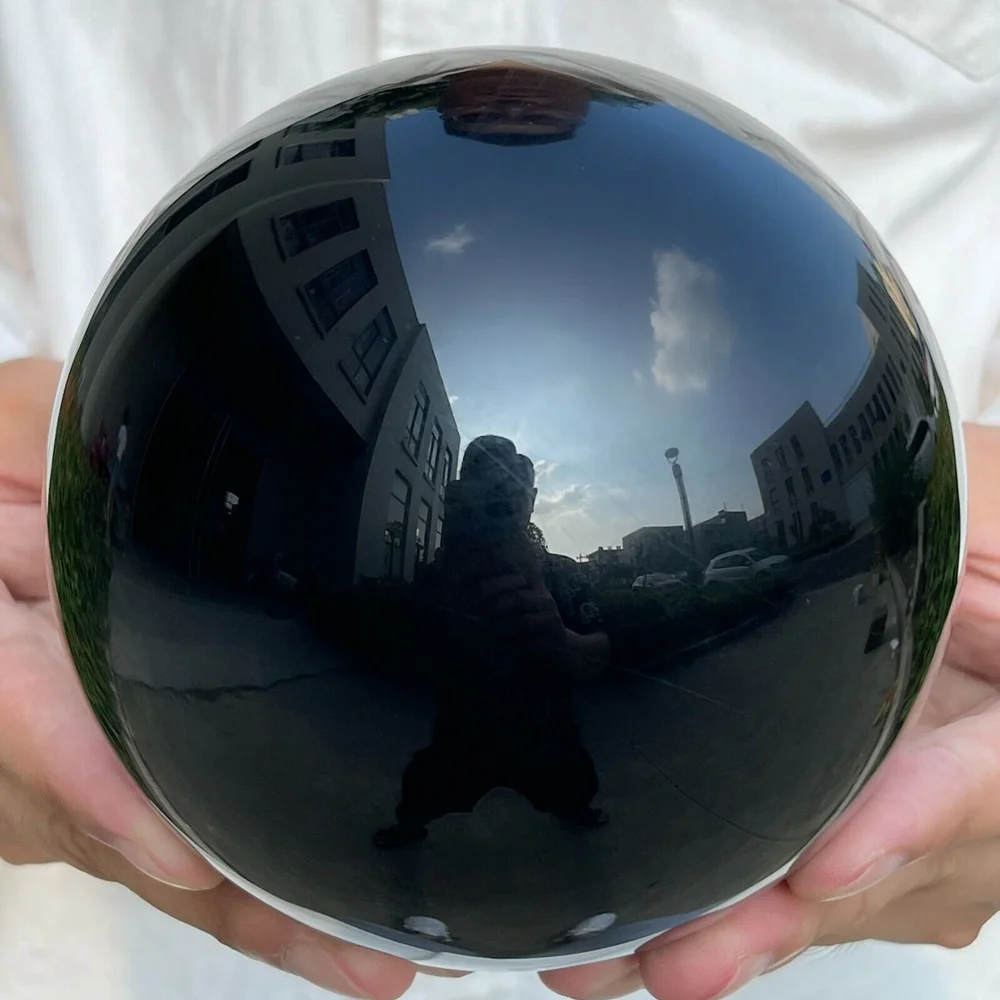 Natural Black Obsidian Sphere, Large Crystal Ball, Healing Stone, Gemstone