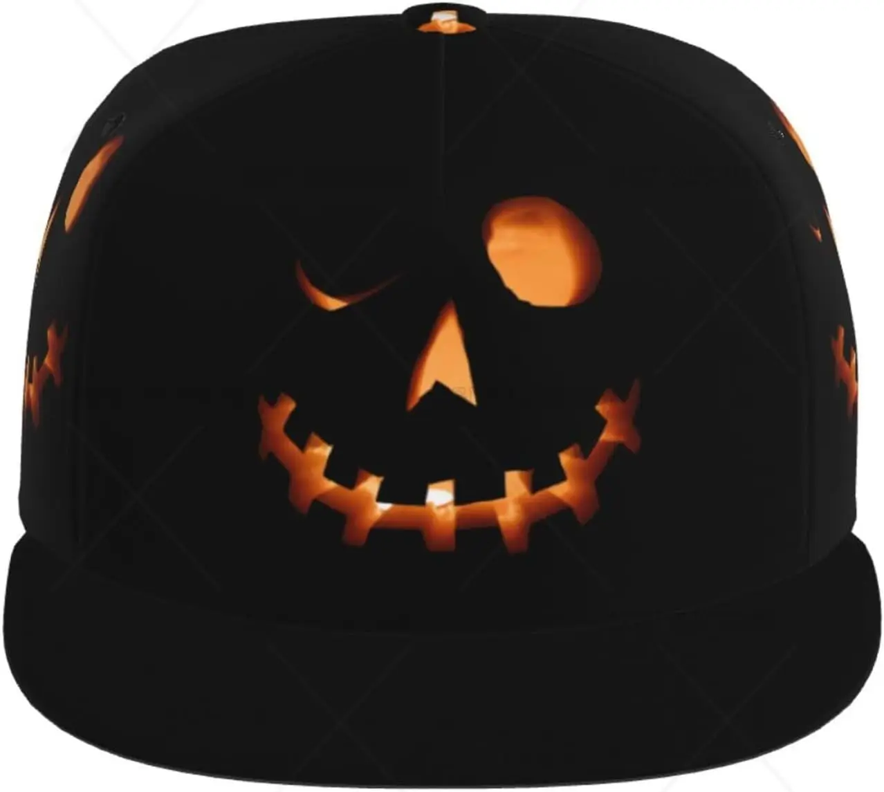 Casquette de baseball Halloween Pumpkins Face pour hommes et femmes, chapeau Snapback, chapeau réglable à bords plats, chapeau Hip Hop