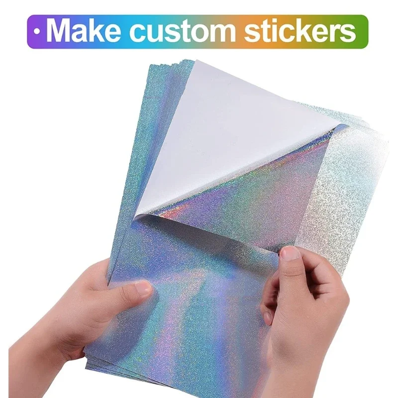 20 Sheets/Set Vinyls Sticker Paper Waterproof Film Easy to Use Self-Adhesive Sticker Paper for Craft Project Students