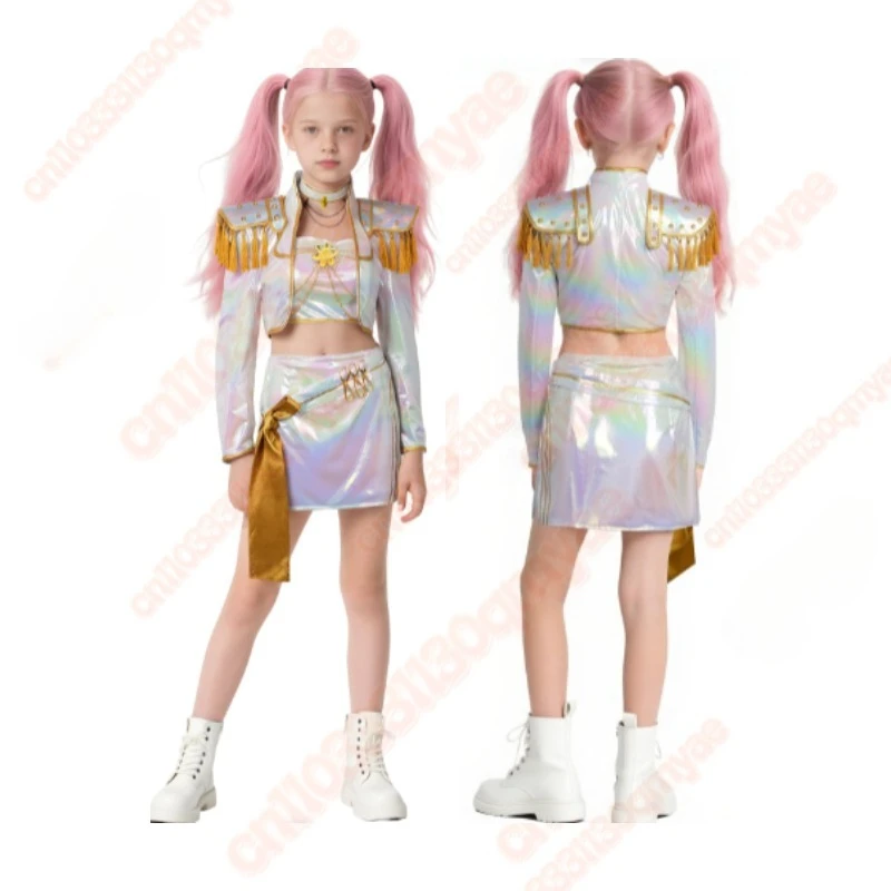 

Anime K-Pop Demon Hunters Zoey Rumi Mira Cosplay Costume White PU Leather Uniform Role Play for Party Halloween Carnival Outfits