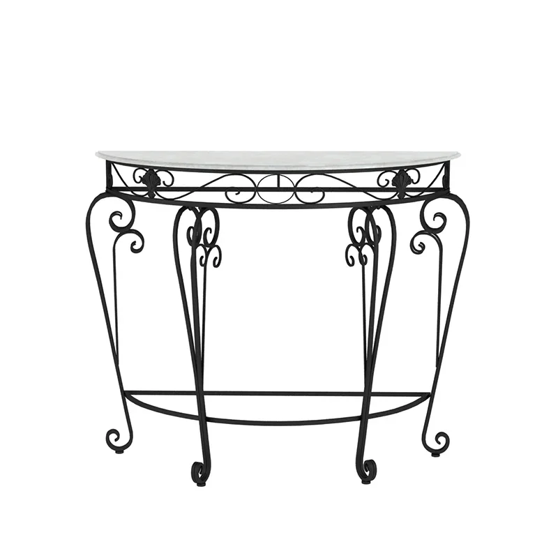 European MDF Entrance Table Living Room Console Table Hallway Semi-round  Furniture Decor