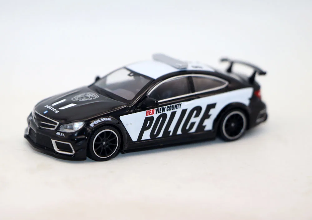 

New TW 1:64 C63 AMG Coupe Black Series PoliceCar Diecast Simulation Alloy Toy Model for Collection Gift