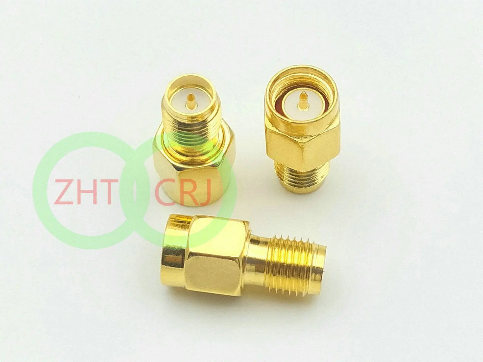 Imagem -03 - Conector Coaxial rf com Placa de Ouro Plugue Macho Sma para Plugue Fêmea Rp-sma